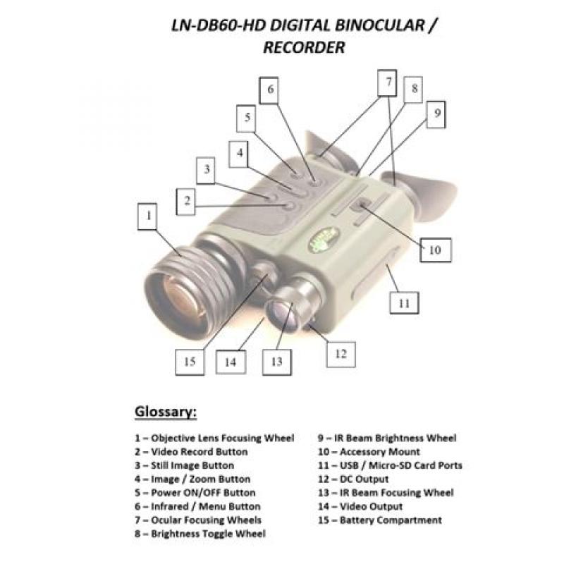 Luna Optics Luna Optics LN-DB60-HD Full-HD Digitale Dag en Nachtkijker met Recorder 6x50